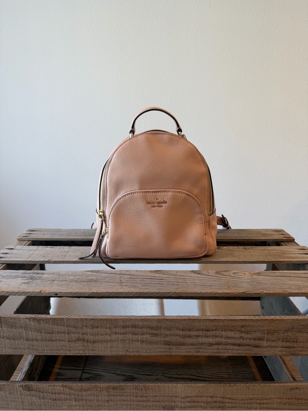 Kate Spade New York Blush Pink Pebbled Leather Mini Backpack